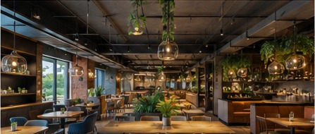 Contemporary restaurant interior